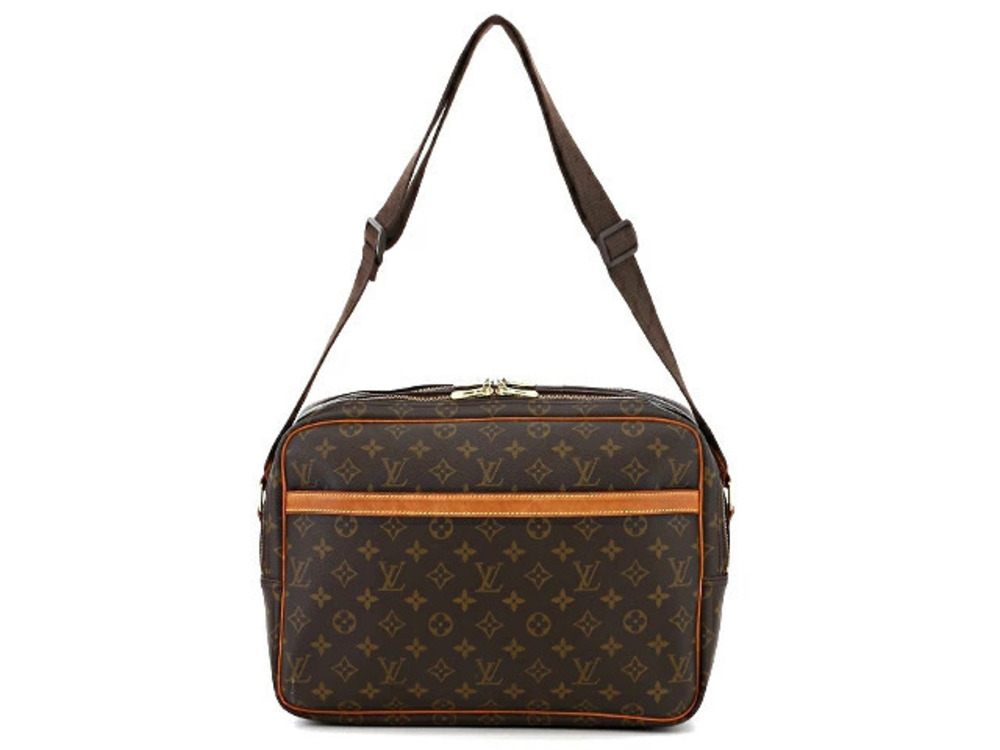 Louis Vuitton Reporter Monogram Shoulder Bag Brown